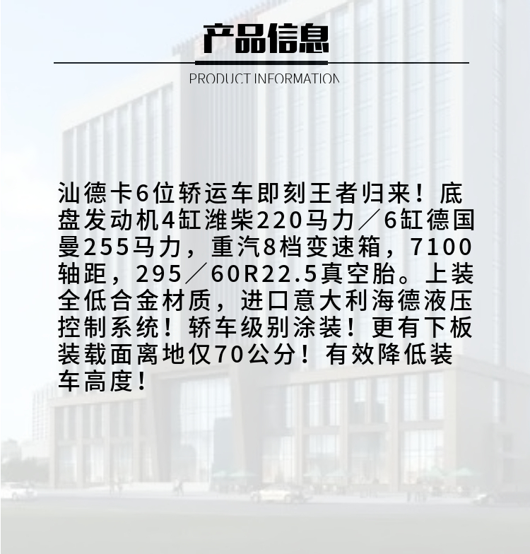 汕德卡6位轿运车(图2)