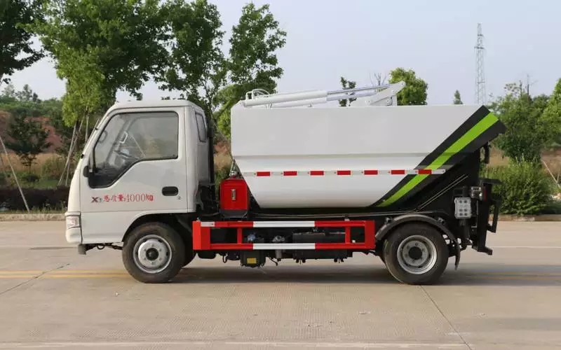 江淮x1蓝牌侧挂桶垃圾车(图4)
